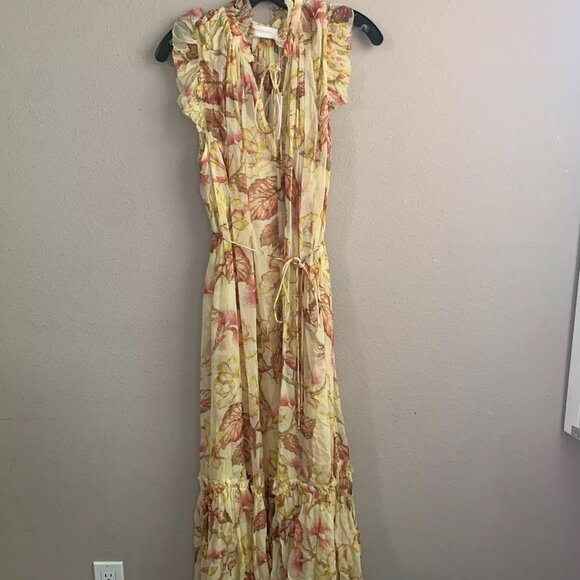 NWT Authentic Zimmermann Matchmaker Flutter Floral Midi-Dress size AU 3 - Picture 2 of 11